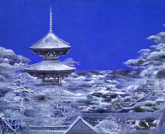 後藤純男 作品展より「大和路新雪」 10号を紹介いたします | 絵画